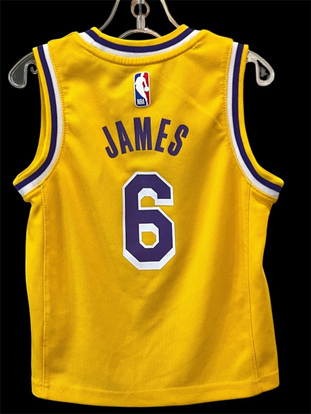 Nike NBA Youth LeBron James Lakers Sleeveless Jersey #6 Yellow Purple 4-5 110cm